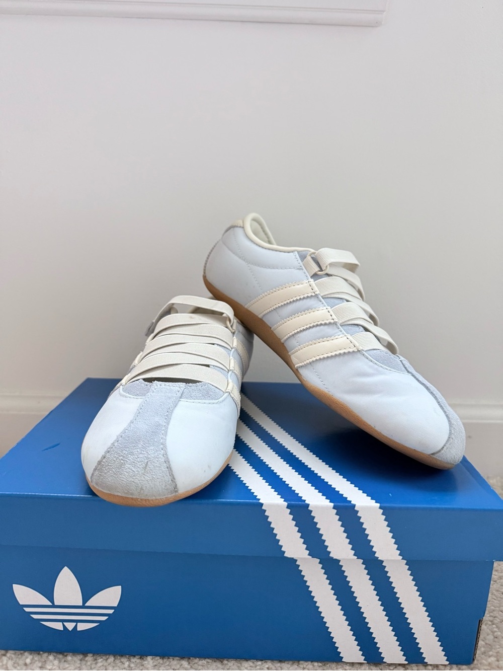 Adidas Women’s Tokyo Maryjane- White and Blue Low-Profile Sneakers